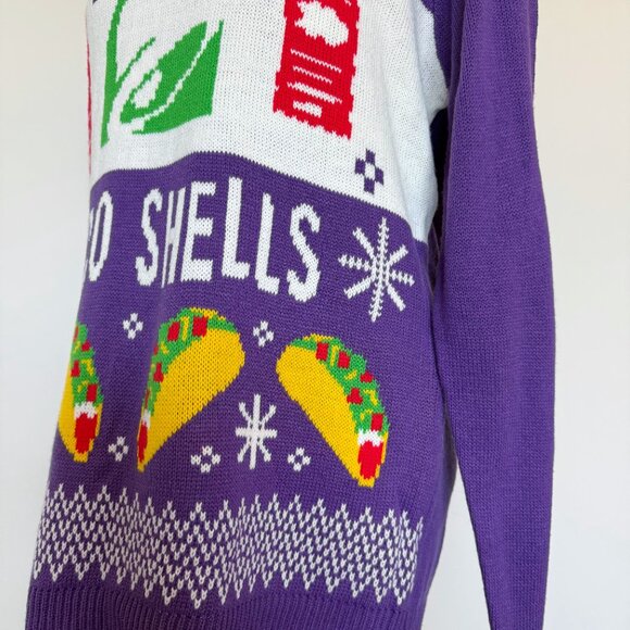 Taco Bell Ugly Christmas Sweater Mens Size Large Jingle Bells Taco Shells Rare - Picture 8 of 11